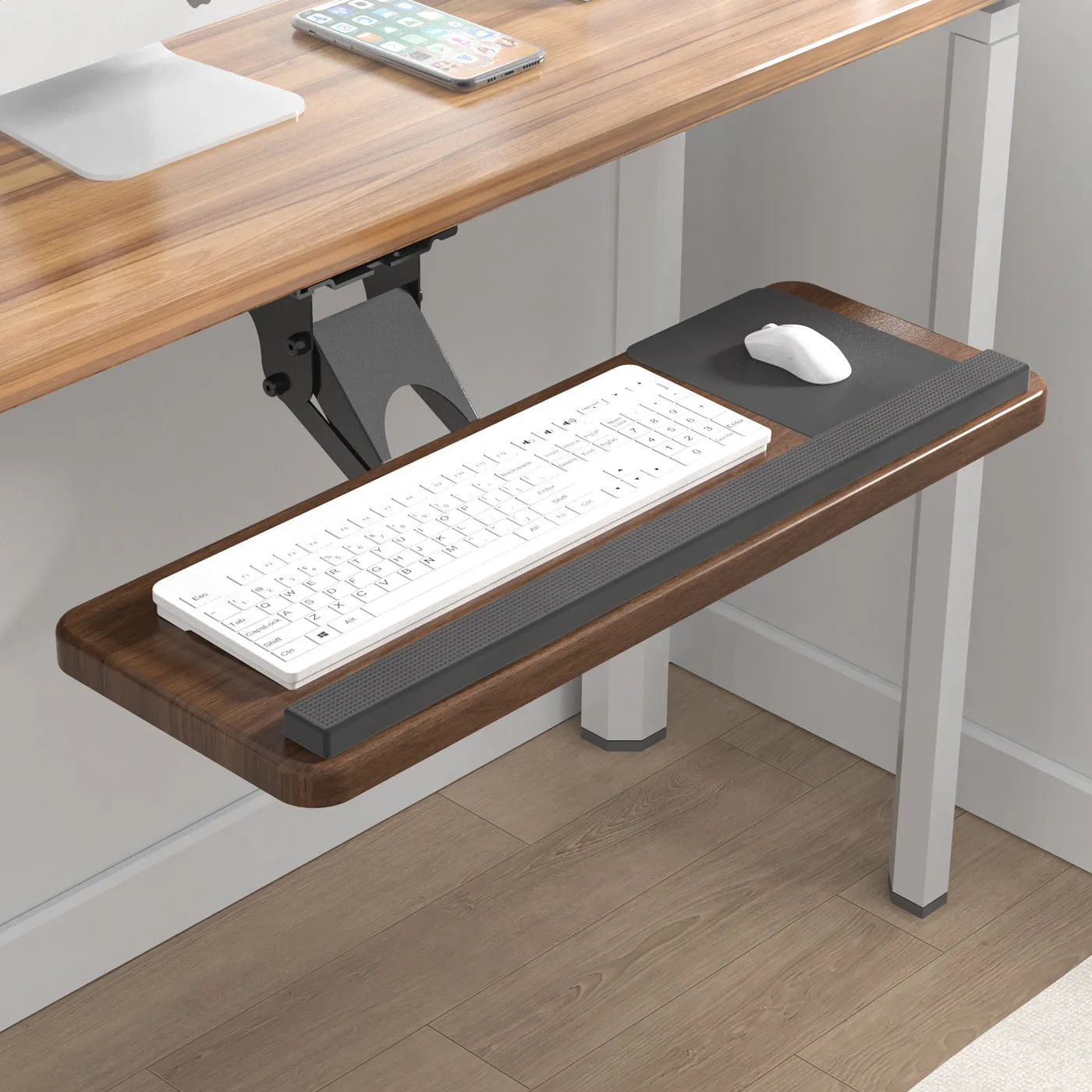 Keyboard Tray Under Desk - Onderbureaublad voor toetsenbord, verstelbare draaibare uittrekbare
