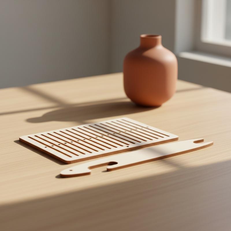 Home Office Studio - Houten riemweefgetouwset 2-delig, draagbaar, lichtgewicht, voor
