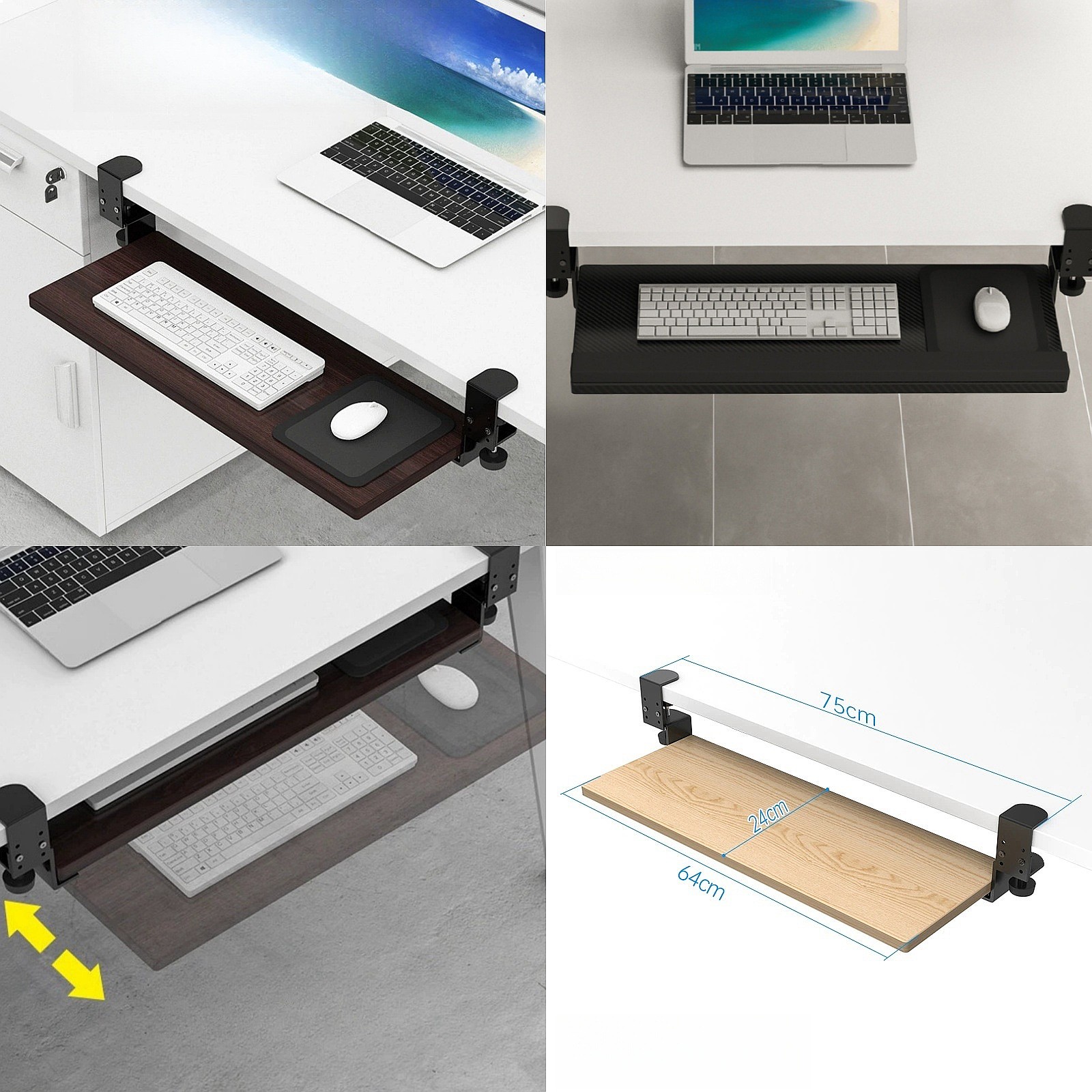 Keyboard Tray Under Desk - Toetsenbordbeugel onder de tafel Uitschuifbaar onder