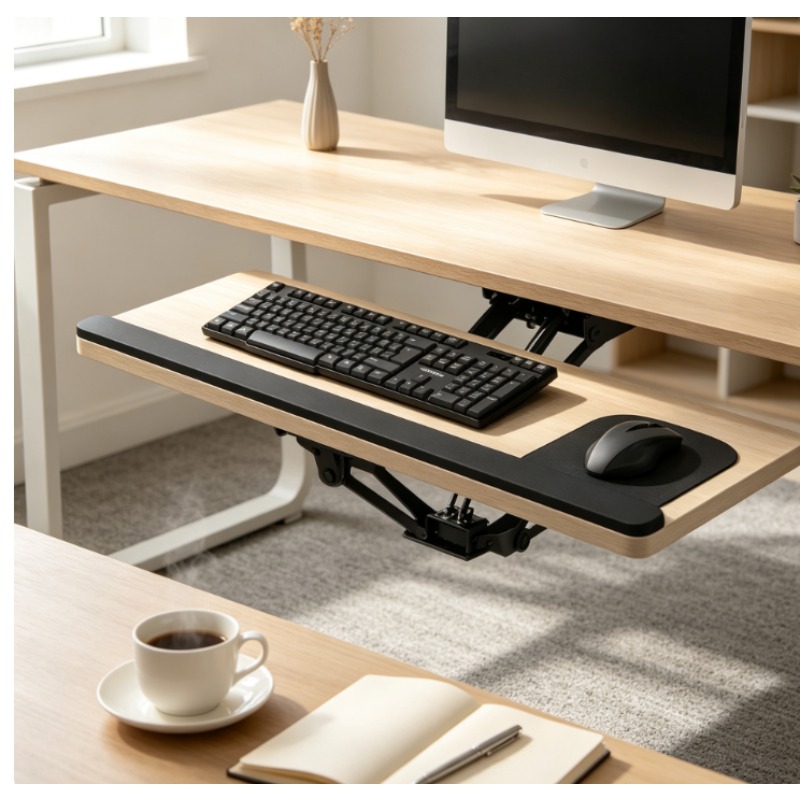 Keyboard Tray Under Desk - Toetsenbordlade onder bureau, schuiflade met muismat,