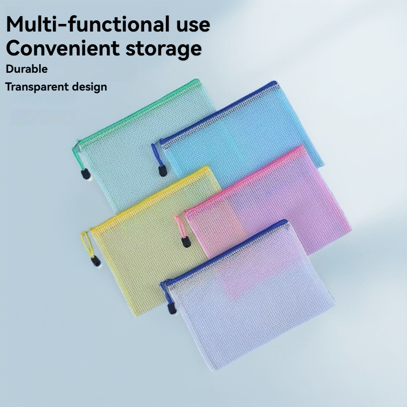 Home Office Student - 5PCS Briefpapier Opbergmap Bestand Mesh Rits