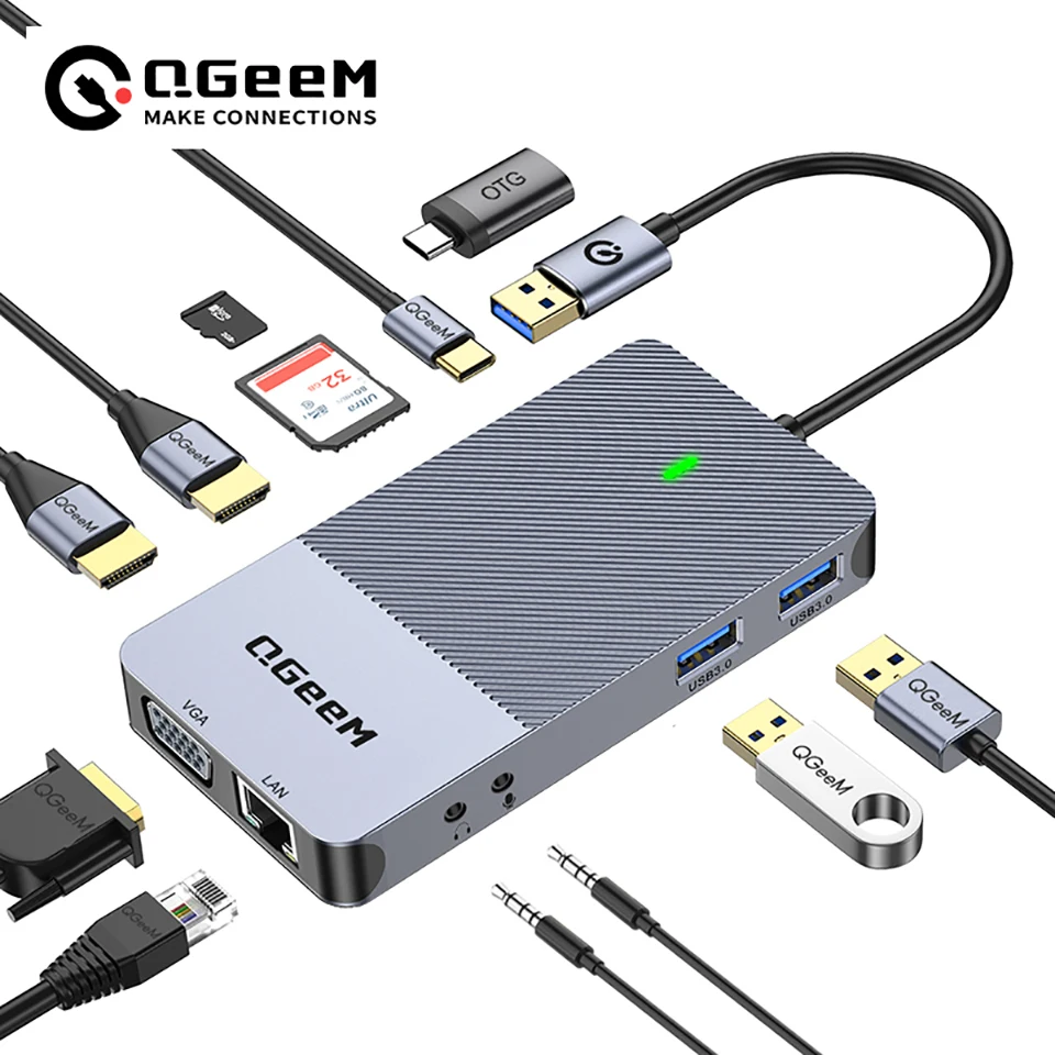 Home Office For Mac - QGeeM USB 3.0 dockingstation, USB-hub met