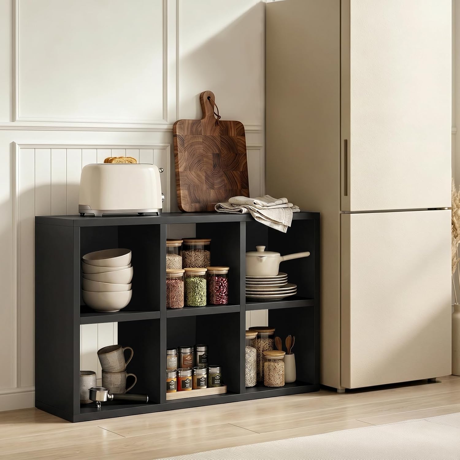 Bookcase Wood Shelf - 6-kubussen opbergorganizer, modulaire boekenkast met verticale