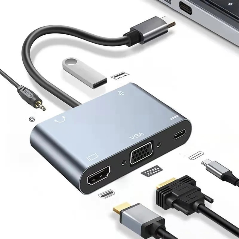 Home Office For Mac - USB C Hub Multiport Adapter, 5-in-1