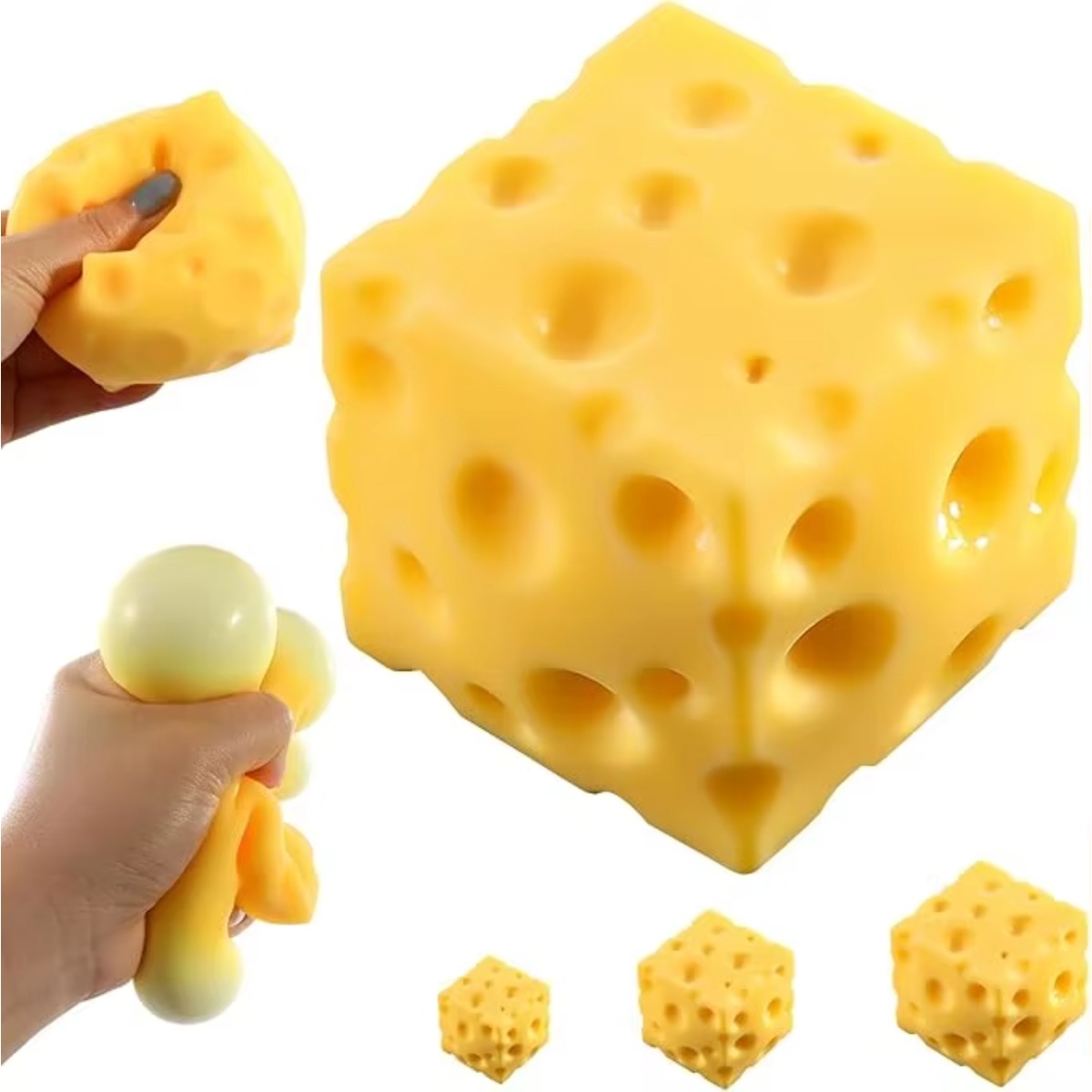 Home Office Living Room - Kaas-stressbal, zacht knijpspeelgoed, terugverend sensorisch speelgoed,