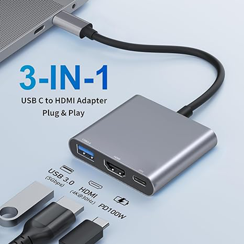 Home Office For Mac - 3-in-1 Type-C USB Hub Man-vrouw HDMI-compatibel