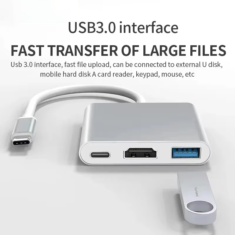 Home Office For Mac - 3-in-1 Type-C naar HDMI-compatibele adapter USB