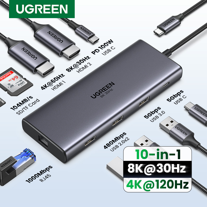 UGREEN Dual HDMI USB-C HUB 8K  - Home Office For Mac recensie en prijs