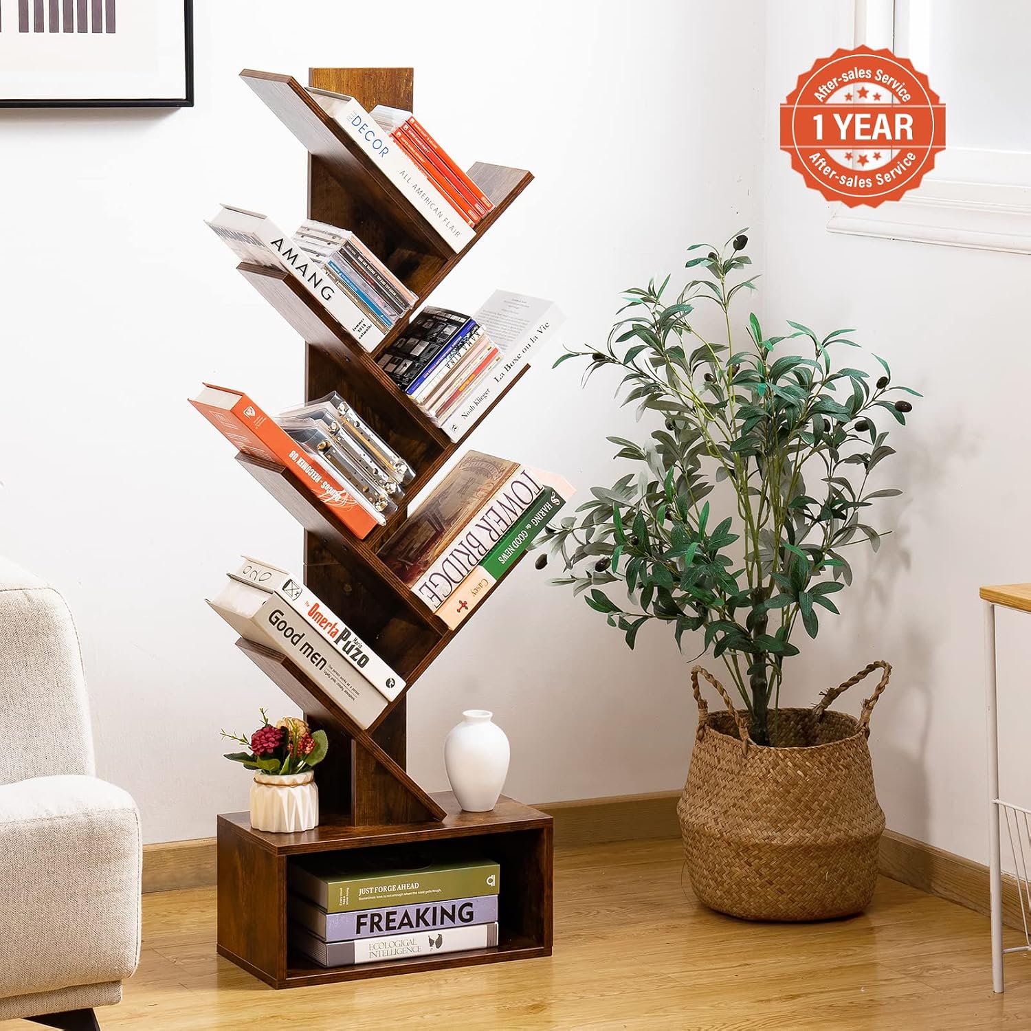 Yoobure Tree Boekenplank - 6 P - Bookcase Wood Shelf recensie en prijs