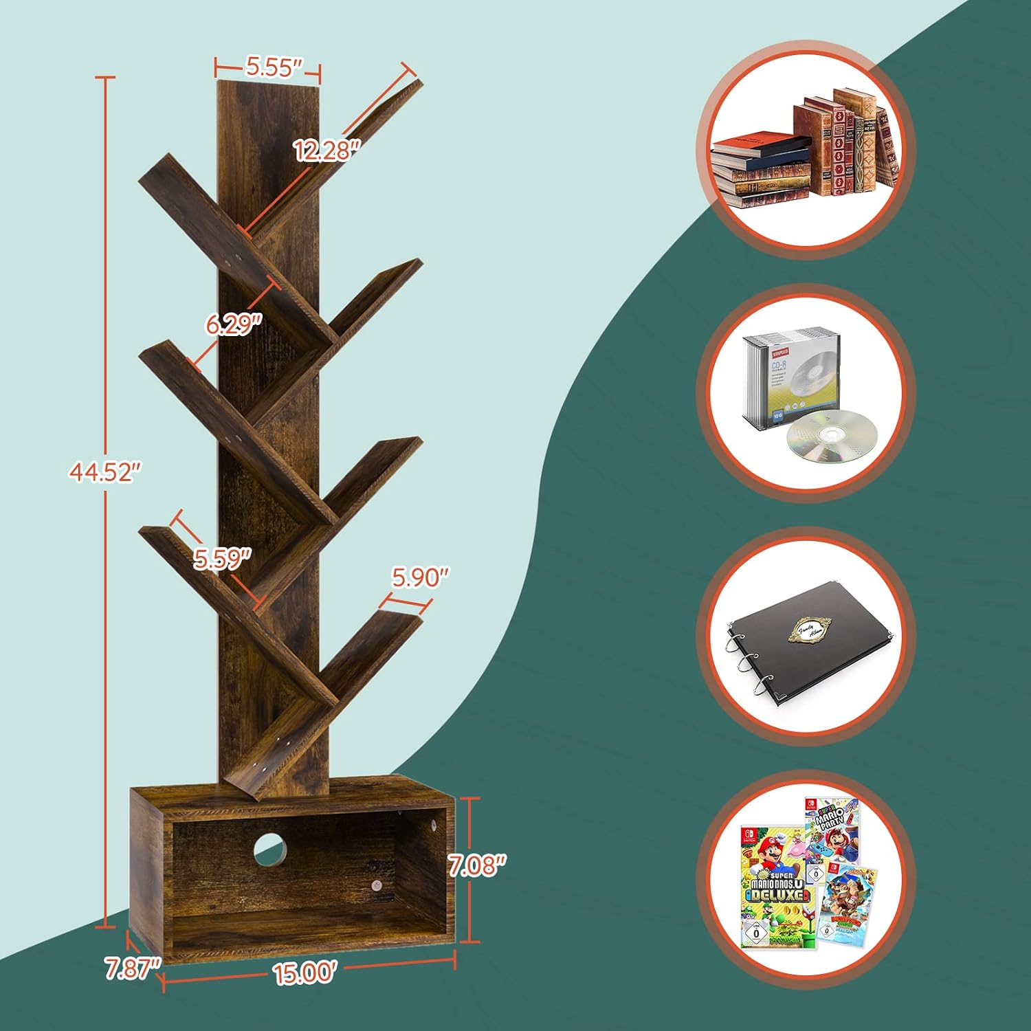 Yoobure Tree Boekenplank - 6 P - Bookcase Wood Shelf recensie en prijs