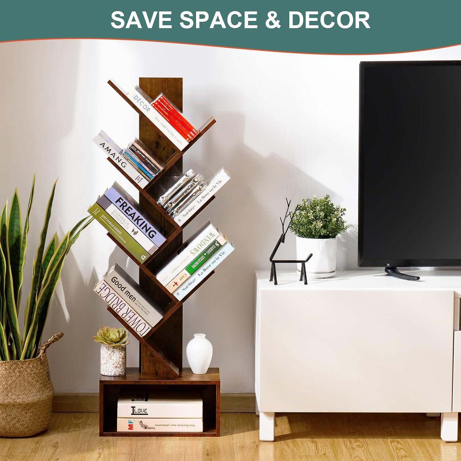 Yoobure Tree Boekenplank - 6 P - Bookcase Wood Shelf recensie en prijs