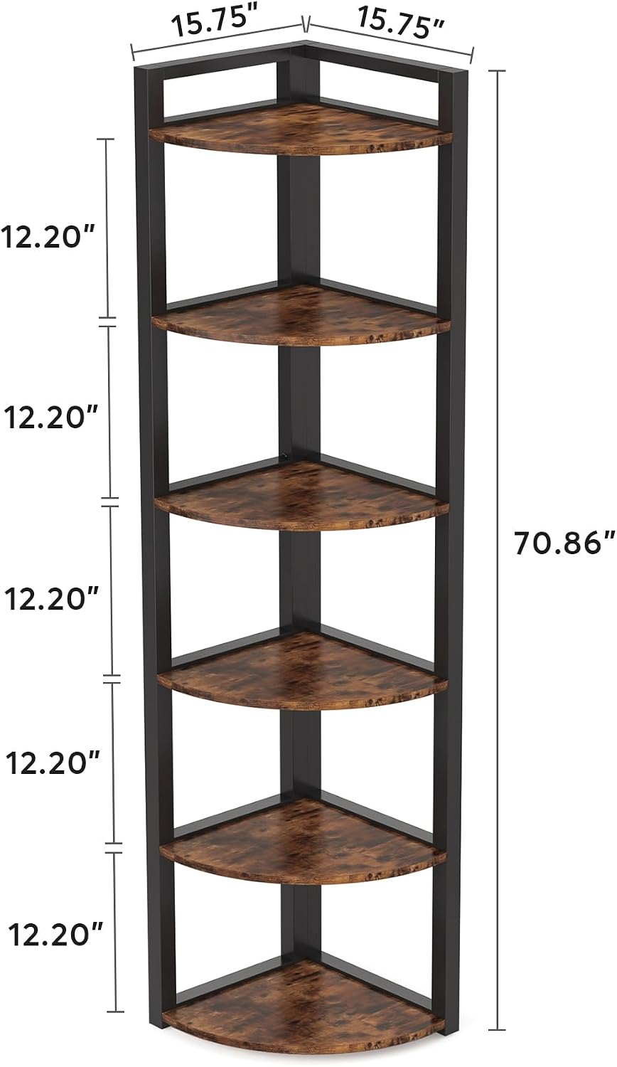 Tribesigns 6-laags hoekplank,  - Bookcase Wood Shelf recensie en prijs
