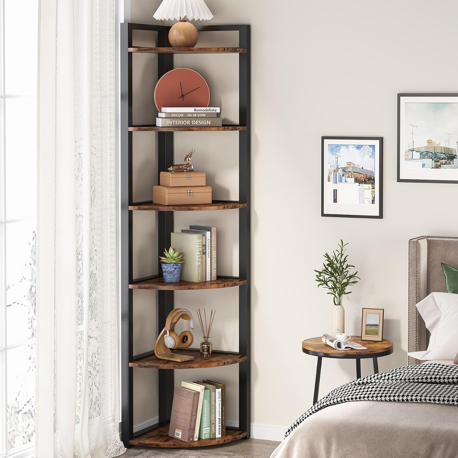Tribesigns 6-laags hoekplank,  - Bookcase Wood Shelf recensie en prijs