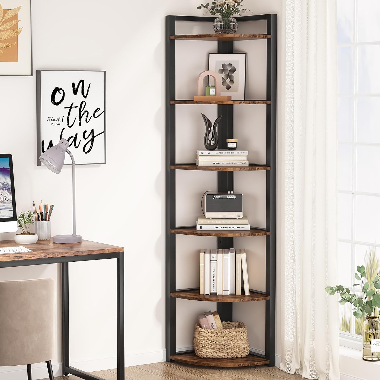 Tribesigns 6-laags hoekplank,  - Bookcase Wood Shelf recensie en prijs