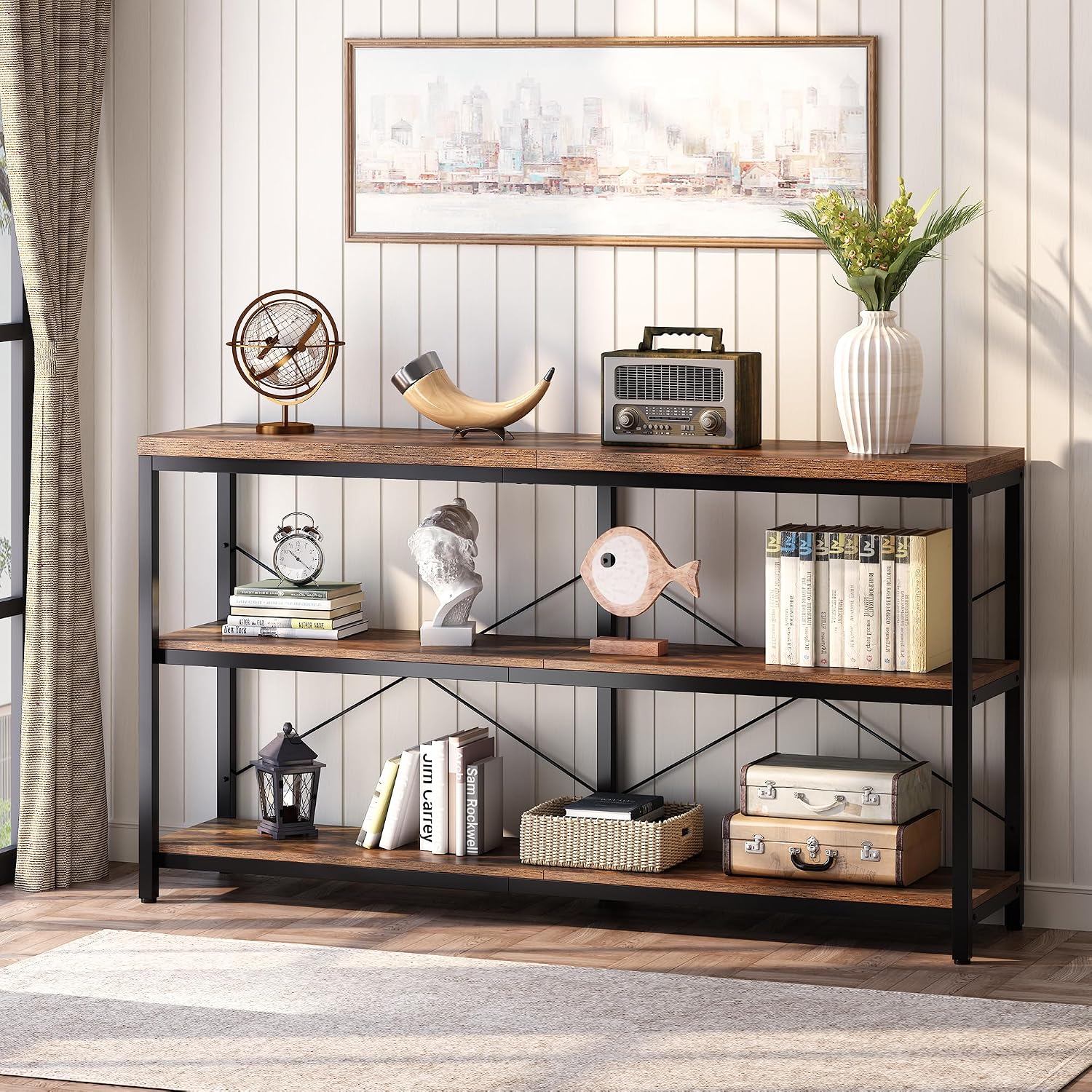 3-laags industriële boekenplan - Bookcase Wood Shelf recensie en prijs