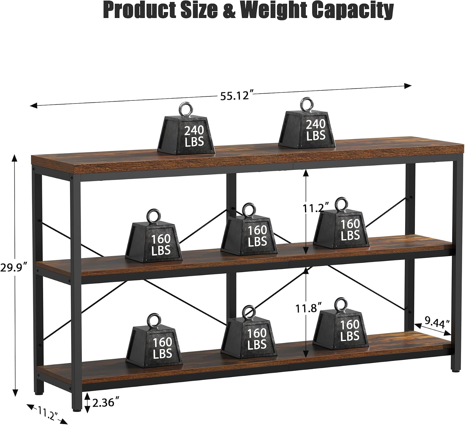 3-laags industriële boekenplan - Bookcase Wood Shelf recensie en prijs