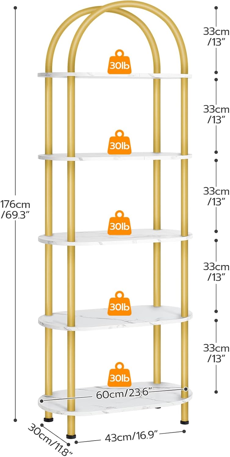HOOBRO 5-laags open boekenplan - Bookcase Wood Shelf recensie en prijs
