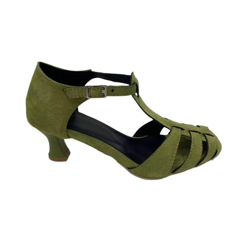 Dames Groene Suède Kitten Heel - Home Office Size recensie en prijs