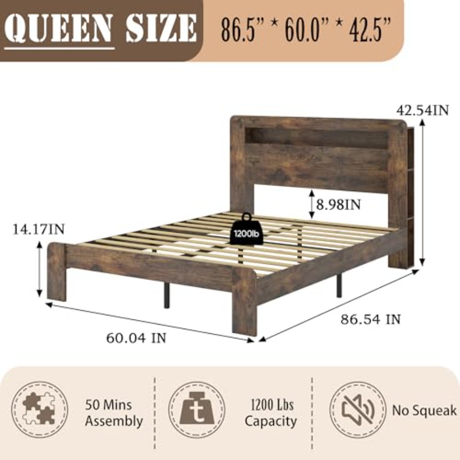 Houten bedframe met opbergruim - Bookcase Wood Shelf recensie en prijs