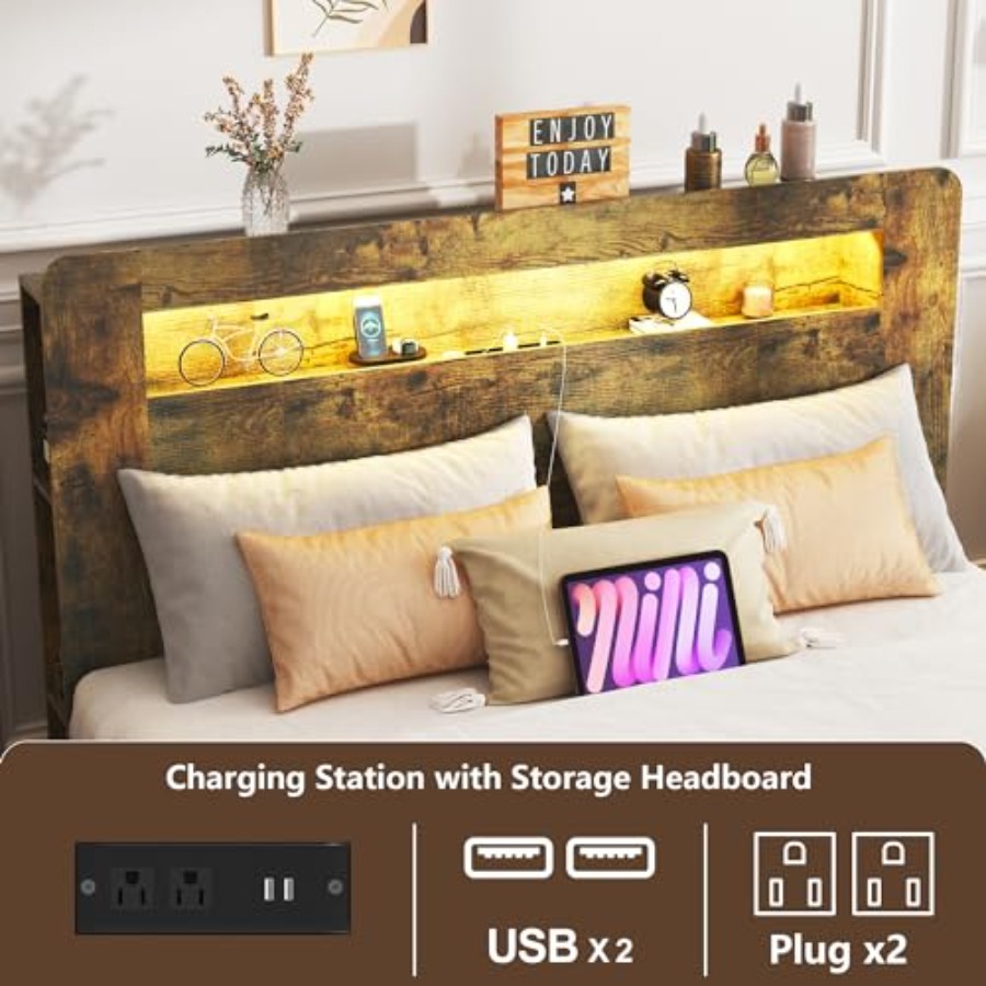 Houten bedframe met opbergruim - Bookcase Wood Shelf recensie en prijs
