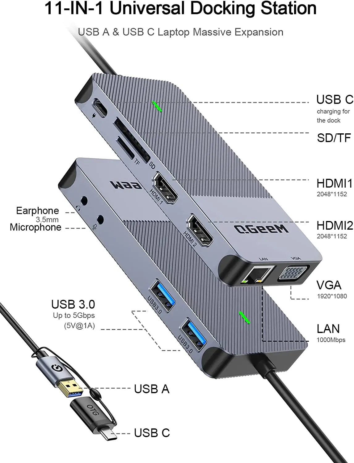 QGeeM USB 3.0 dockingstation,  - Home Office For Mac recensie en prijs