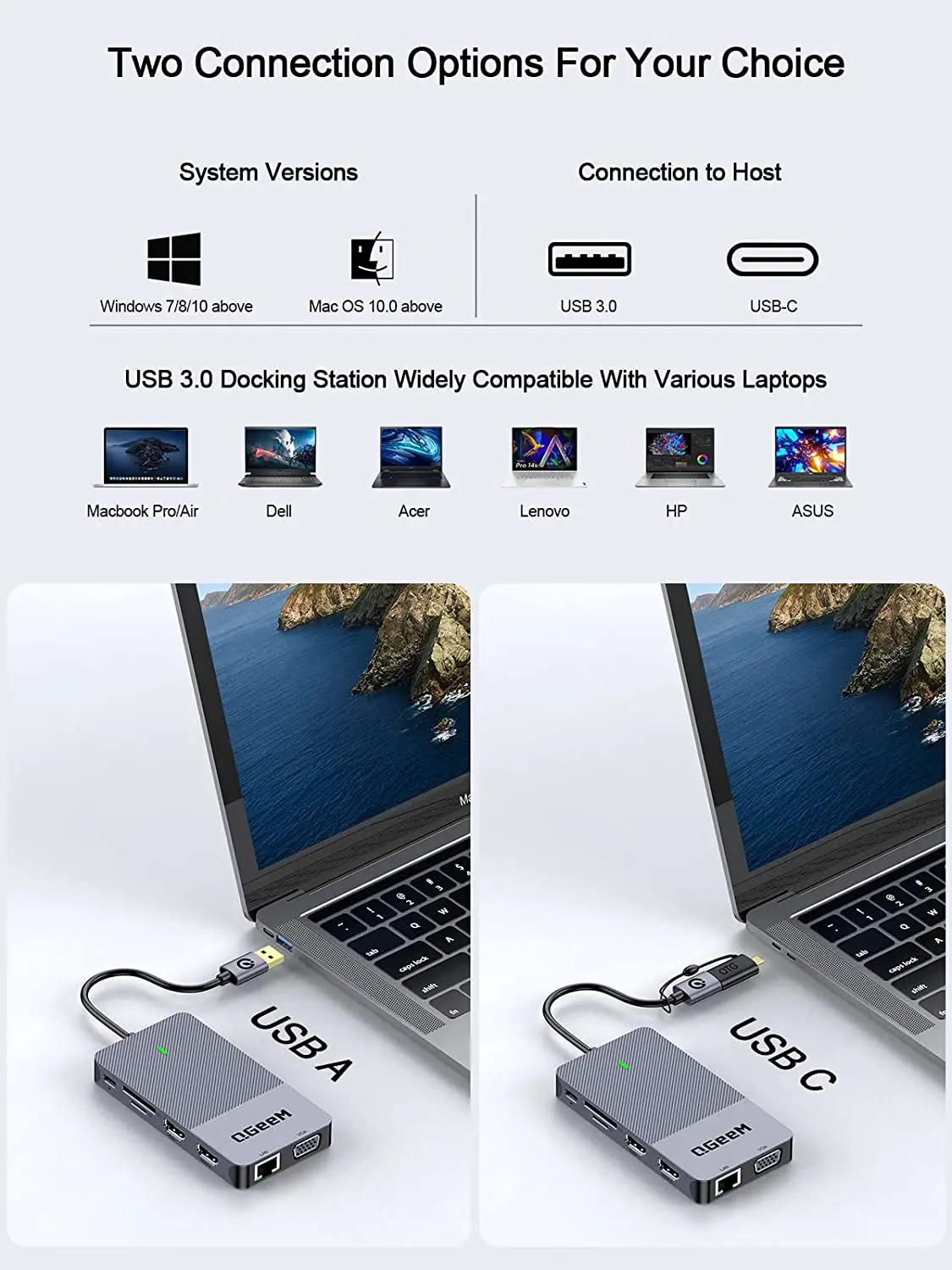 QGeeM USB 3.0 dockingstation,  - Home Office For Mac recensie en prijs