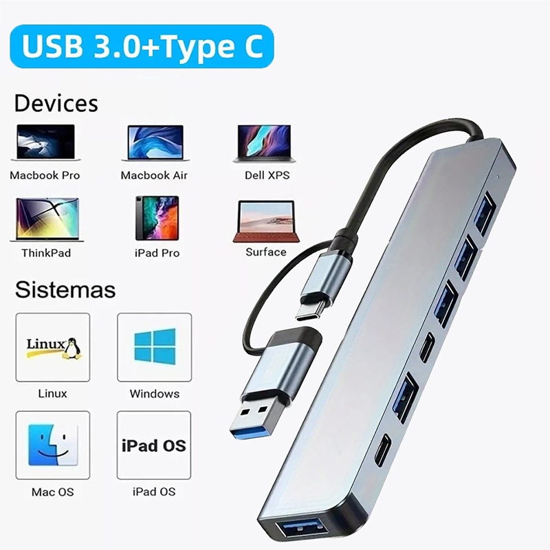 2-in-1 USB3.0 Hub 7-poorts Typ - Home Office For Mac recensie en prijs
