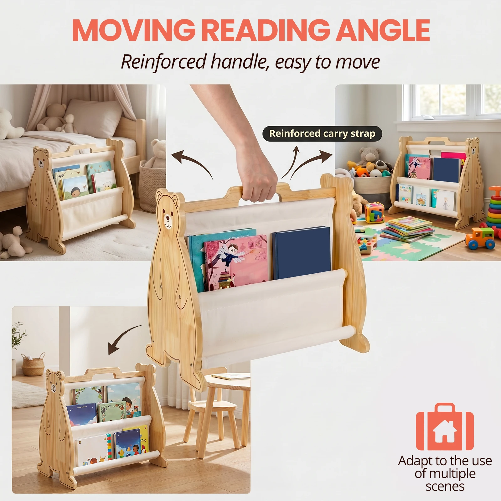 Kinderboekenkast Dubbelzijdig  - Bookcase Wood Shelf recensie en prijs